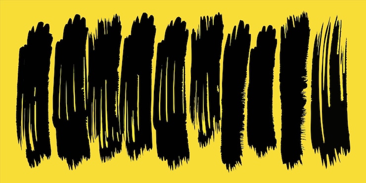 Vettore uno sfondo giallo con linee nere disegnate