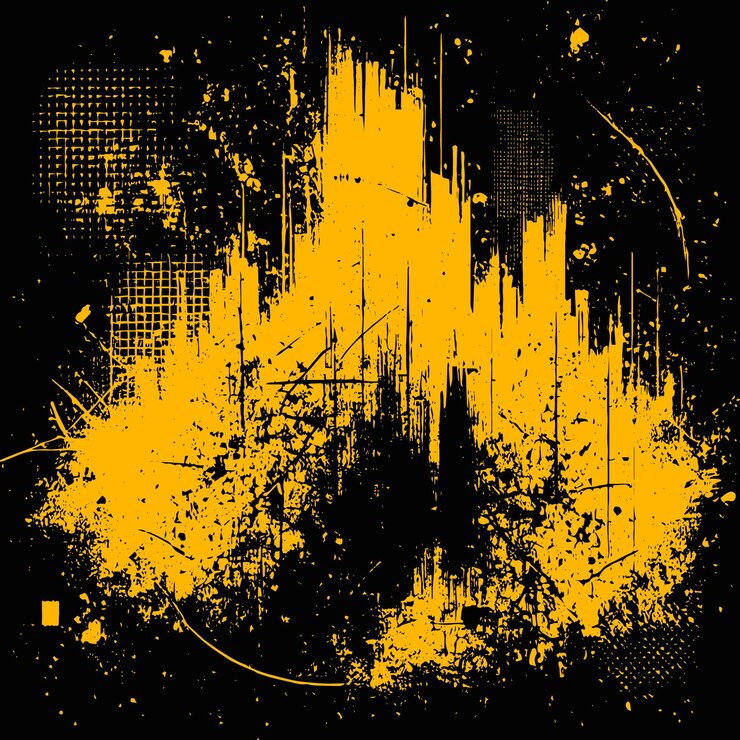 Vettore uno sfondo grunge con un colore giallo e nero