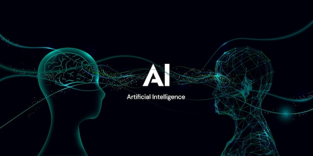 Uno sfondo nero con un logo che dice ai e intelligenza artificiale.