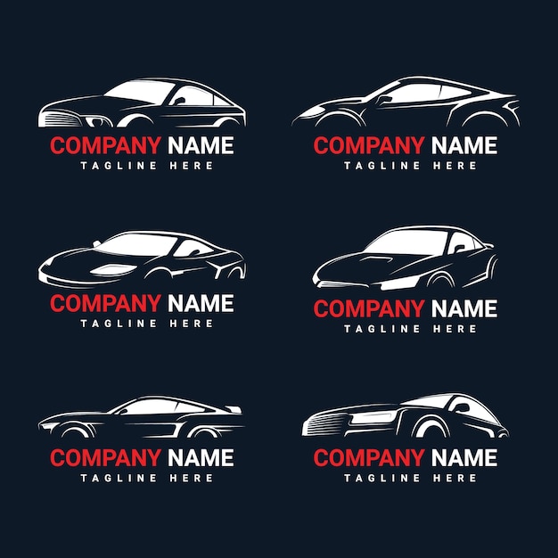 uno sfondo nero con un logo di auto per il nome di un'azienda