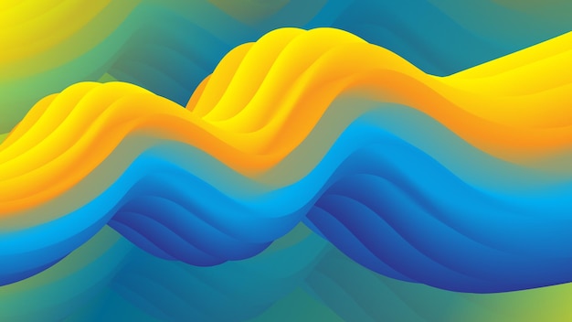 Uno sfondo onda colorato con uno sfondo blu e giallo.