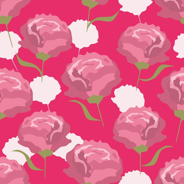 uno sfondo rosa con un bouquet di fiori con un gambo verde