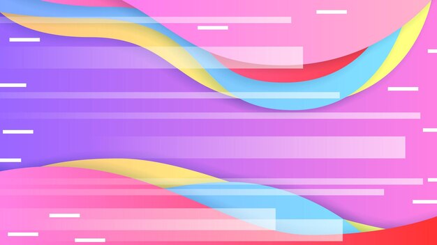 Uno sfondo rosa e viola con un disegno a onde colorate.