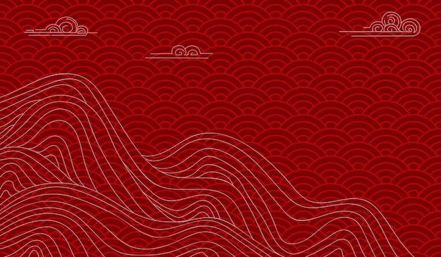 uno sfondo rosso con un disegno di linee rosse e bianche