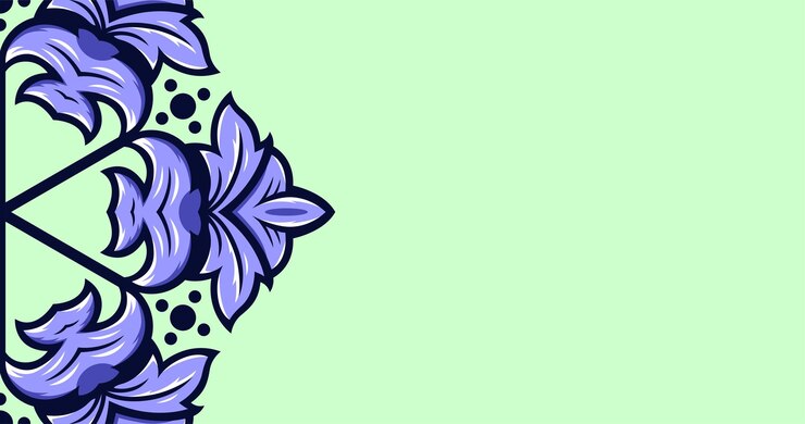 Vettore uno sfondo verde con un fiore blu e uno sfondo verde.