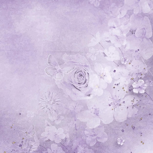 uno sfondo viola e bianco con una rosa al centro
