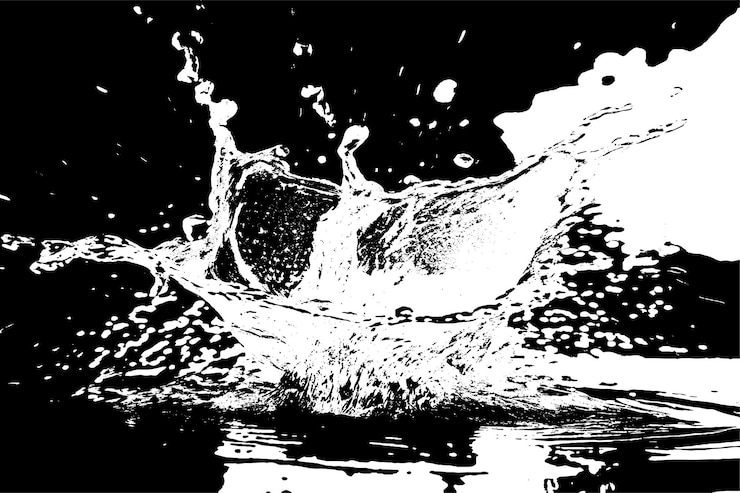 Vettore uno spruzzo d'acqua che ha la parola "b" sopra