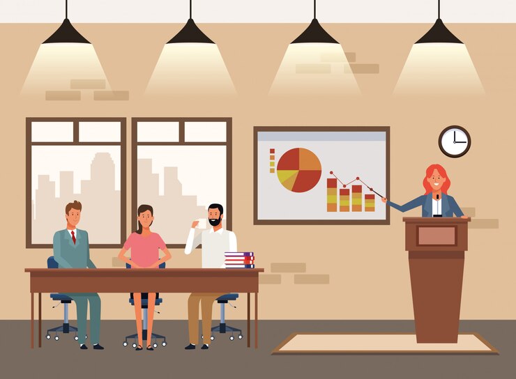 Vettore uomini d'affari coworking