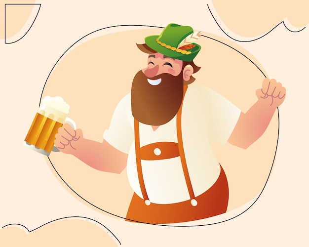 Uomo bavarese che beve birra