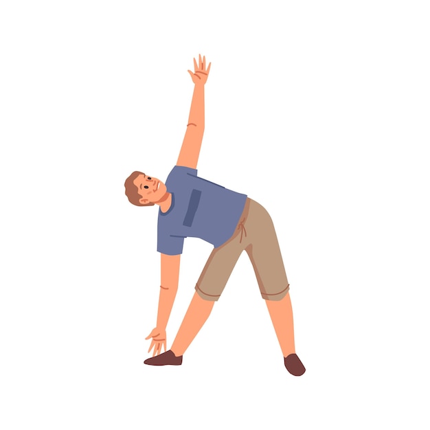 Uomo che fa stretching esercizi attività sportive