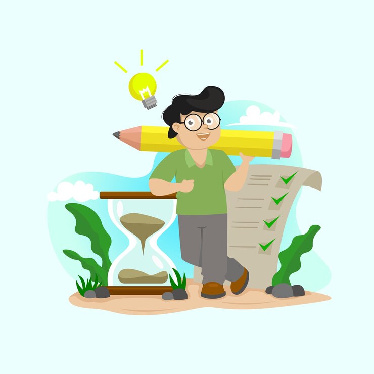 Uomo Con To Do List Illustrazione