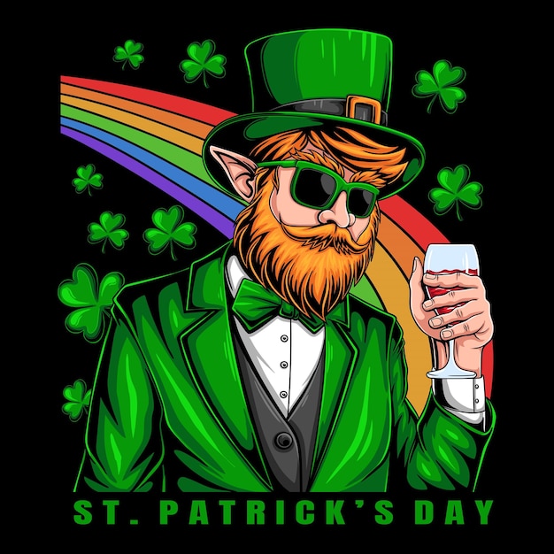 Uomo costume leprechaun personaggio Saint Patrick's Day illustrazione vettoriale