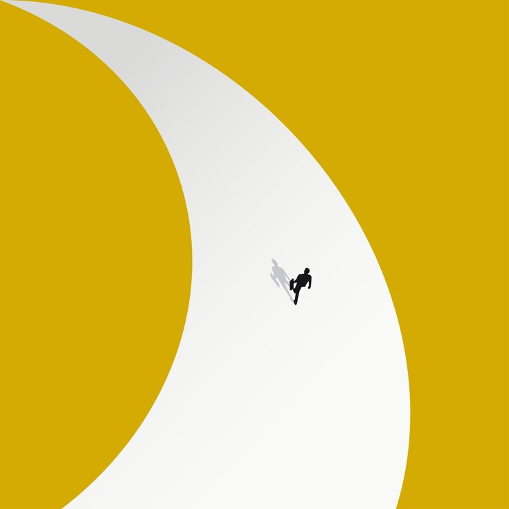 Uomo d'affari che cammina all'illustrazione di concetto di viaggio di carriera lungo della strada bianca lunga