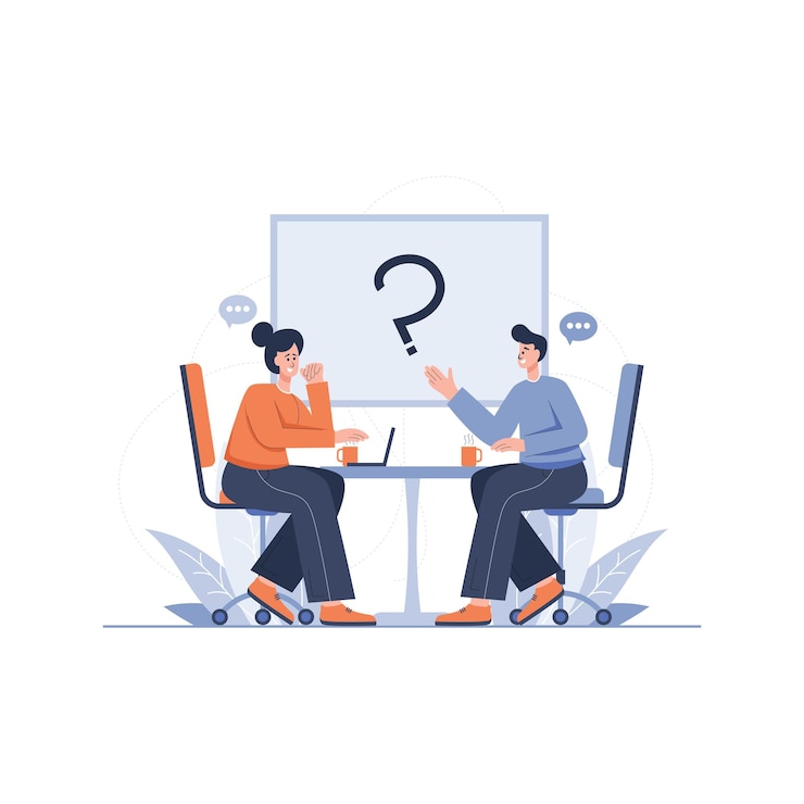 Uomo d'affari che fa un colloquio di lavoro Concept Illustration