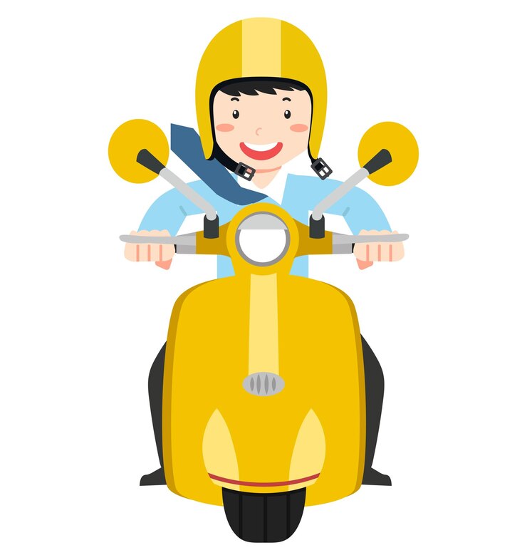 Uomo d'affari in sella a un vettore di moto