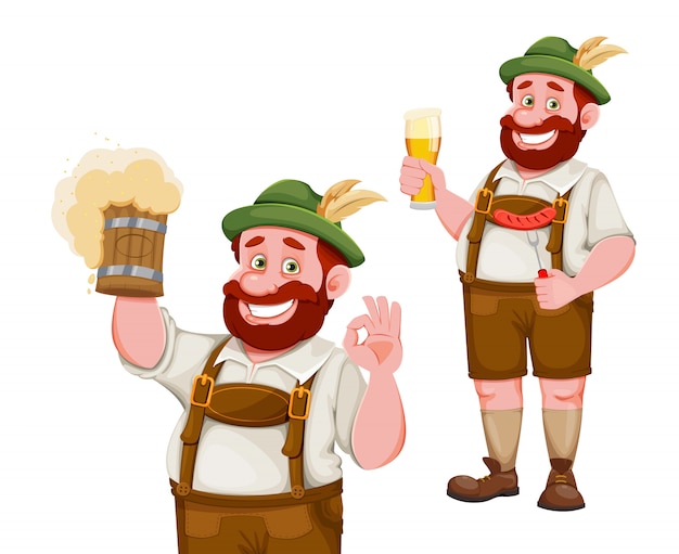 Uomo in abiti bavaresi. Festa della birra Oktoberfest