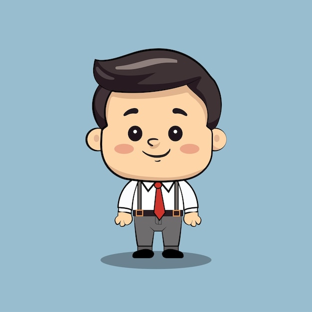 Uomo in costume in stile cartone animato Un lavoratore un impiegato o un uomo d'affari Vettore