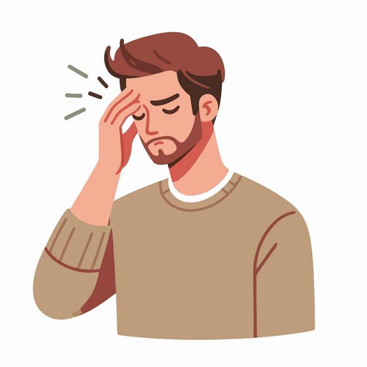 Vettore uomo vettoriale che fa esercizi di respirazione per alleviare lo stress con calma