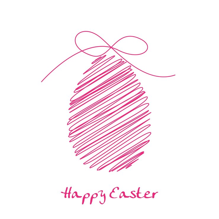 Uovo di Pasqua rosa vettoriale scibble