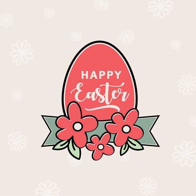 Uovo di Pasqua su uno sfondo floreale