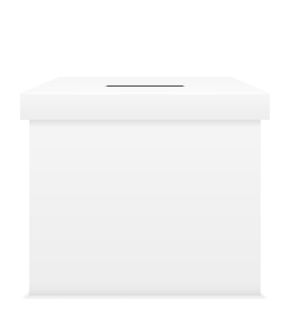 Urne per il voto elettorale isolato su sfondo bianco