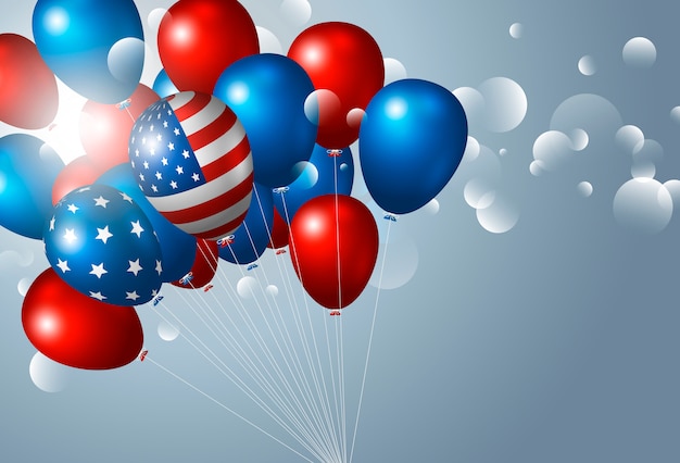 USA il 4 luglio festa dell&#39;indipendenza con palloncini