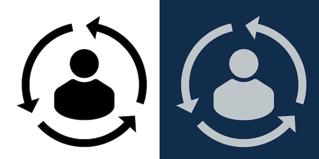 User Sync Arrows Icon Set Profile Rotation Symbol Refresh and Update Interface Element in Flat Style Vector UI Design for App System Automation Synchronization and Settings Concepts