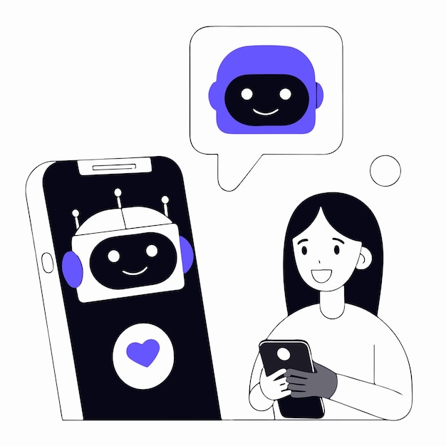 uso dei social media con il robot AI