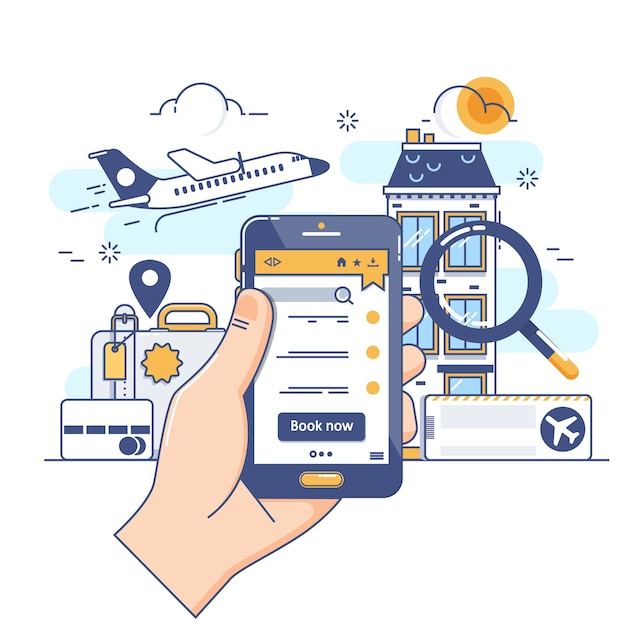 Vacanza estiva vacanza prenotazione concetto online