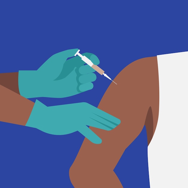 Vaccinazione L'infermiera fa l'iniezione di vaccino all'uomo