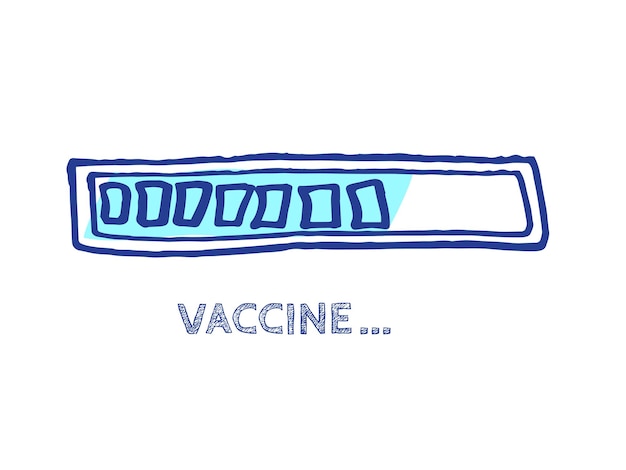 Vaccine Progress Bar Status Remedy Invention Illustration Coming Soon Vector Hand Drawn Loader Infographic Element with 90 Complete Indicator Website Sketch Bar with Adjustable Fill Part
