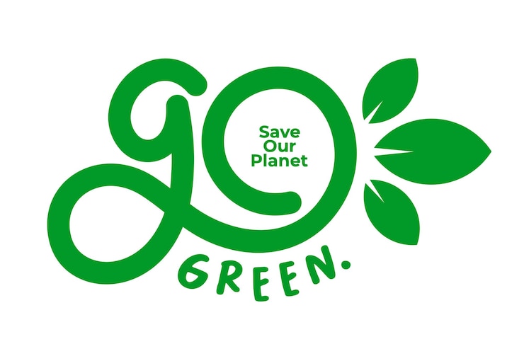 Vettore vai verde minimalista e moderno logo etichetta calligrafia testo lettering. vai alla tipografia vettoriale verde