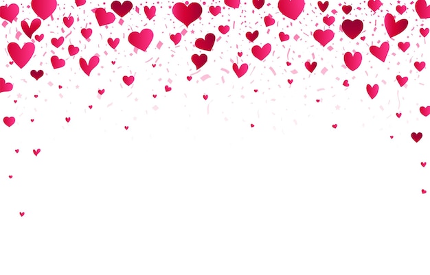 Valentine's Day cuore cadente sfondo di confetti rosa