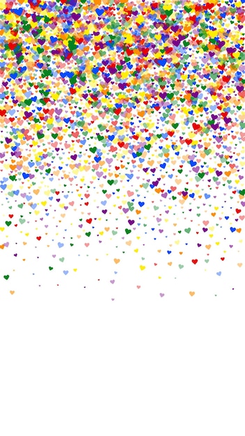 Valentino LGBT con cuori sparsi di colore arcobaleno