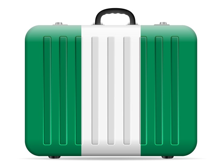 Vettore valigetta da viaggio con bandiera nigeriana