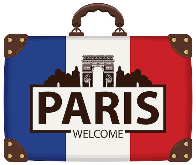 valigia da viaggio nei colori della bandiera francese