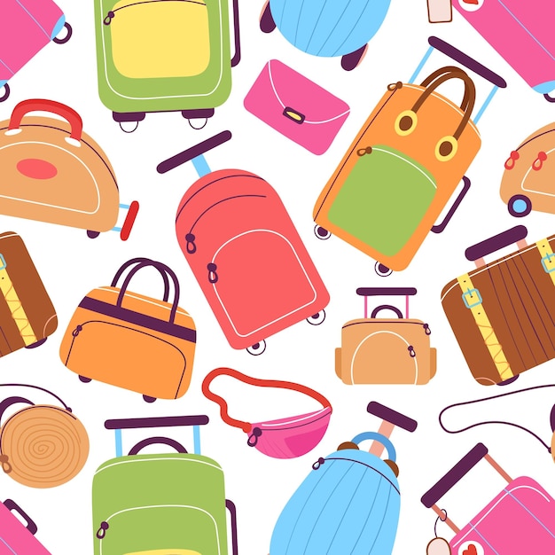Valigie Doodle Valigetta da viaggio borse da viaggio Borsa femminile colorata accessori per le vacanze Cabina bagaglio turismo negozio modello vettoriale decente senza cuciture