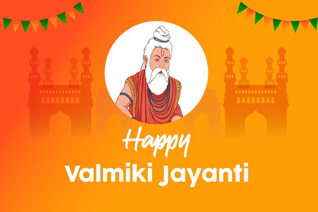 Valmiki di jyanti ilustration benner design vektor