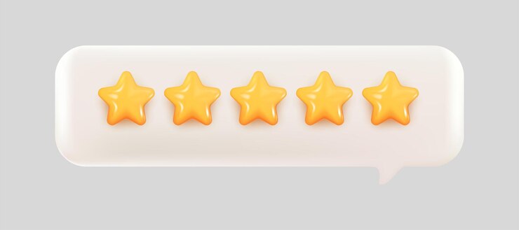 valutazione della bolla 3d cinque stelle per i migliori servizi eccellenti valutazione per la soddisfazione 3d 5 stelle per il concetto di feedback della valutazione del cliente di qualità dal cliente dipendente recensione del prodotto rendering vettoriale 3d a 5 stelle