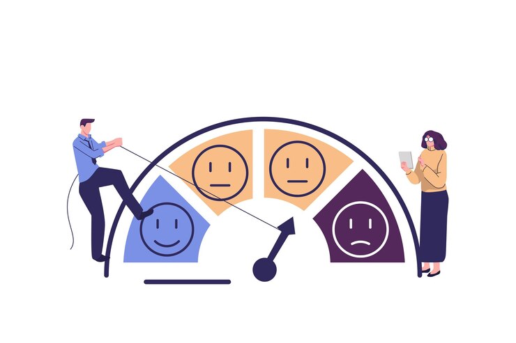 Vettore valutazione delle prestazioni o feedback dei clienti punteggio di credito o misurazione della soddisfazione controllo della qualità o concetto di miglioramento