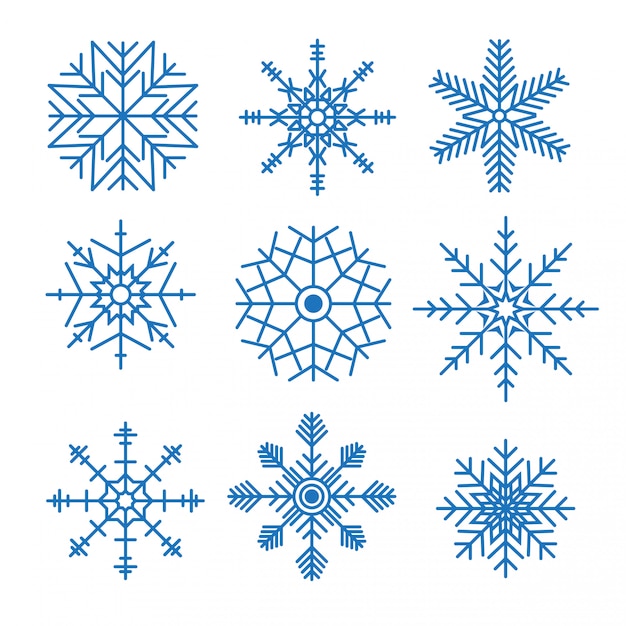 Vari design di fiocchi di neve