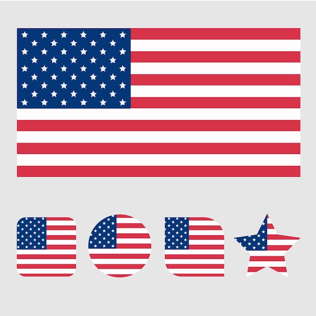 Variazioni delle icone e delle forme della bandiera americana