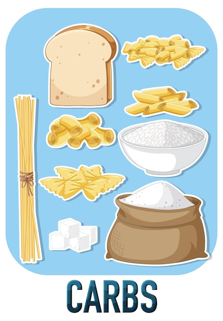 Varietà di alimenti a base di carboidrati