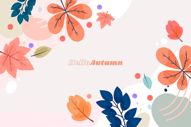 Vario fondo disegnato a mano delle foglie di autunno