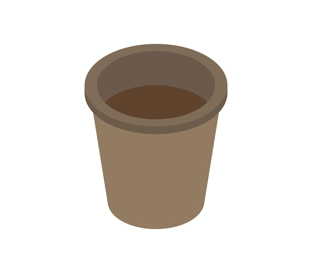 Vaso con terra isometrica