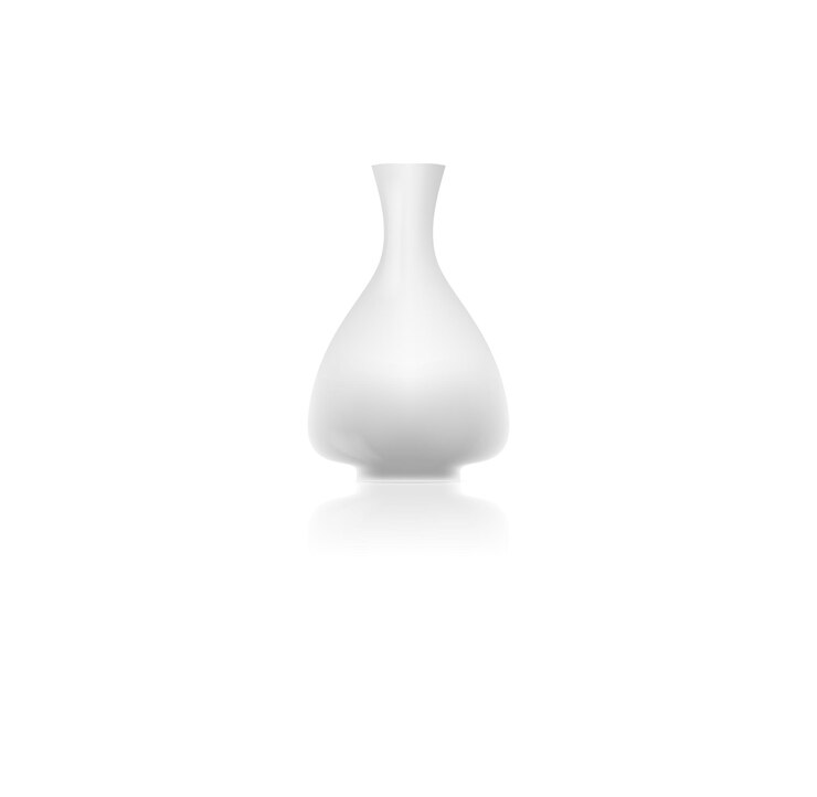Vettore vaso in ceramica bianca 3d elemento moderno in ceramica di porcellana per il design decorativo d'interni isolato