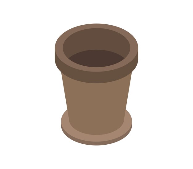 Vaso per piante vuoto isometrico