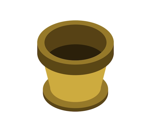 Vaso piano vuoto isometrico