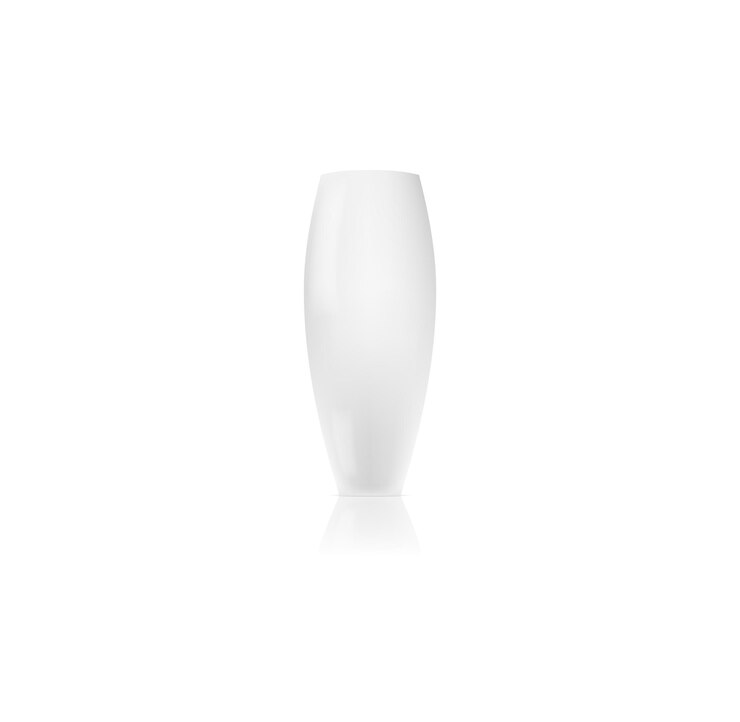 Vettore vaso verticale in porcellana bianca in ceramica vaso lucido 3d elegante elemento per la casa per conservare i fiori