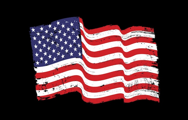 Vecchia bandiera americana sventolante